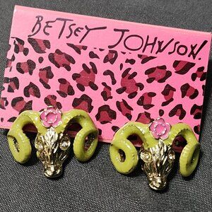 Betsey Johnson Ram Head Stud Earrings